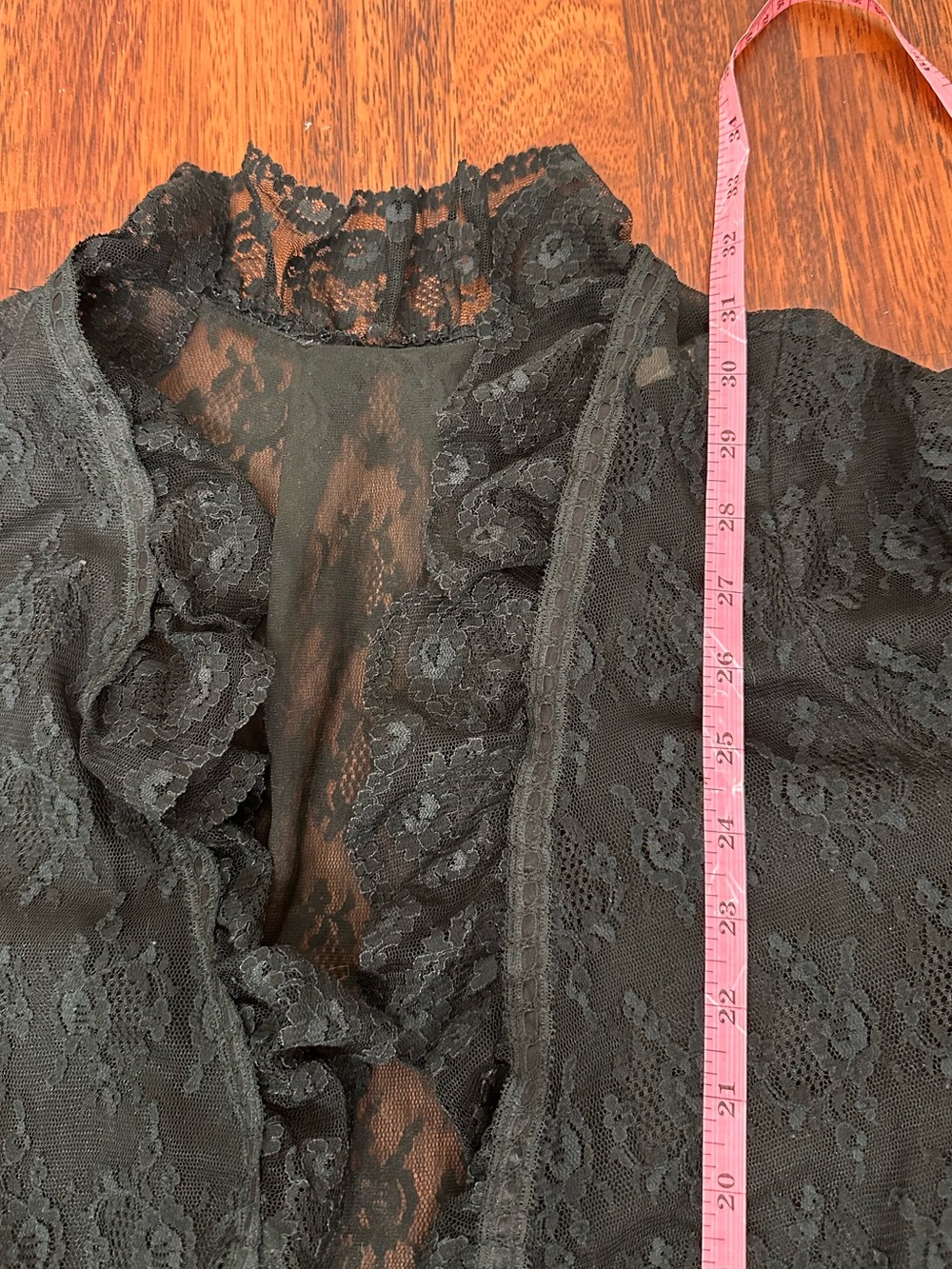 Vintage Radcliff Black Lace Kimono Robe Whimsygoth. Intimates. Fairy. Sheer. S - Picture 14 of 16